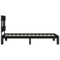 vidaXL Massivholzbett mit Kopfteil Schwarz 100x200 cm vidaXL Massivholzbett mit Kopfteil Schwarz 100x200 cm