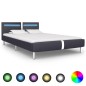 Bettgestell mit LED Schwarz Kunstleder 140×200 cm Bettgestell mit LED Schwarz Kunstleder 140×200 cm