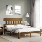 vidaXL Massivholzbett mit Kopfteil Honigbraun 140x200 cm vidaXL Massivholzbett mit Kopfteil Honigbraun 140x200 cm