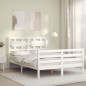 vidaXL Massivholzbett mit Kopfteil Weiß 140x200 cm vidaXL Massivholzbett mit Kopfteil Weiß 140x200 cm