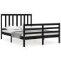 vidaXL Massivholzbett mit Kopfteil Schwarz 120x200 cm vidaXL Massivholzbett mit Kopfteil Schwarz 120x200 cm