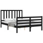 vidaXL Massivholzbett mit Kopfteil Schwarz 120x200 cm vidaXL Massivholzbett mit Kopfteil Schwarz 120x200 cm
