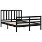 vidaXL Massivholzbett mit Kopfteil Schwarz 120x200 cm vidaXL Massivholzbett mit Kopfteil Schwarz 120x200 cm
