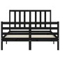 vidaXL Massivholzbett mit Kopfteil Schwarz 120x200 cm vidaXL Massivholzbett mit Kopfteil Schwarz 120x200 cm