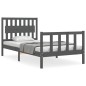 vidaXL Massivholzbett mit Kopfteil Grau 100x200 cm vidaXL Massivholzbett mit Kopfteil Grau 100x200 cm