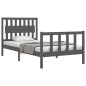 vidaXL Massivholzbett mit Kopfteil Grau 100x200 cm vidaXL Massivholzbett mit Kopfteil Grau 100x200 cm