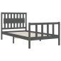 vidaXL Massivholzbett mit Kopfteil Grau 100x200 cm vidaXL Massivholzbett mit Kopfteil Grau 100x200 cm