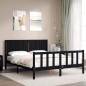 vidaXL Massivholzbett mit Kopfteil Schwarz 160x200 cm vidaXL Massivholzbett mit Kopfteil Schwarz 160x200 cm