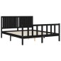 vidaXL Massivholzbett mit Kopfteil Schwarz 160x200 cm vidaXL Massivholzbett mit Kopfteil Schwarz 160x200 cm