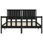 vidaXL Massivholzbett mit Kopfteil Schwarz 160x200 cm vidaXL Massivholzbett mit Kopfteil Schwarz 160x200 cm