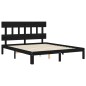 vidaXL Massivholzbett mit Kopfteil Schwarz 160x200 cm vidaXL Massivholzbett mit Kopfteil Schwarz 160x200 cm
