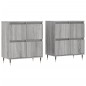 vidaXL Sideboards 2 Stk. Grau Sonoma Holzwerkstoff vidaXL Sideboards 2 Stk. Grau Sonoma Holzwerkstoff