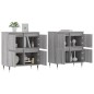 vidaXL Sideboards 2 Stk. Grau Sonoma Holzwerkstoff vidaXL Sideboards 2 Stk. Grau Sonoma Holzwerkstoff