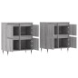 vidaXL Sideboards 2 Stk. Grau Sonoma Holzwerkstoff vidaXL Sideboards 2 Stk. Grau Sonoma Holzwerkstoff
