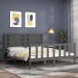vidaXL Massivholzbett mit Kopfteil Grau 160x200 cm vidaXL Massivholzbett mit Kopfteil Grau 160x200 cm