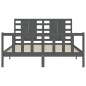 vidaXL Massivholzbett mit Kopfteil Grau 160x200 cm vidaXL Massivholzbett mit Kopfteil Grau 160x200 cm