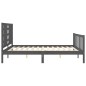 vidaXL Massivholzbett mit Kopfteil Grau 160x200 cm vidaXL Massivholzbett mit Kopfteil Grau 160x200 cm
