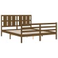 vidaXL Massivholzbett mit Kopfteil Honigbraun 160x200 cm vidaXL Massivholzbett mit Kopfteil Honigbraun 160x200 cm