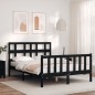 vidaXL Massivholzbett mit Kopfteil Schwarz 140x190 cm vidaXL Massivholzbett mit Kopfteil Schwarz 140x190 cm