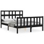 vidaXL Massivholzbett mit Kopfteil Schwarz 140x190 cm vidaXL Massivholzbett mit Kopfteil Schwarz 140x190 cm