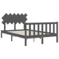vidaXL Massivholzbett mit Kopfteil Grau 120x200 cm vidaXL Massivholzbett mit Kopfteil Grau 120x200 cm