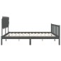 vidaXL Massivholzbett mit Kopfteil Grau 120x200 cm vidaXL Massivholzbett mit Kopfteil Grau 120x200 cm