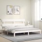 vidaXL Massivholzbett mit Kopfteil Weiß 200x200 cm vidaXL Massivholzbett mit Kopfteil Weiß 200x200 cm