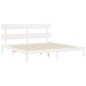 vidaXL Massivholzbett mit Kopfteil Weiß 200x200 cm vidaXL Massivholzbett mit Kopfteil Weiß 200x200 cm