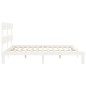 vidaXL Massivholzbett mit Kopfteil Weiß 200x200 cm vidaXL Massivholzbett mit Kopfteil Weiß 200x200 cm