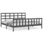 vidaXL Bettgestell mit Kopfteil Grau 180x200 cm Massivholz vidaXL Bettgestell mit Kopfteil Grau 180x200 cm Massivholz
