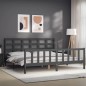 vidaXL Bettgestell mit Kopfteil Grau 180x200 cm Massivholz vidaXL Bettgestell mit Kopfteil Grau 180x200 cm Massivholz