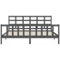 vidaXL Bettgestell mit Kopfteil Grau 180x200 cm Massivholz vidaXL Bettgestell mit Kopfteil Grau 180x200 cm Massivholz