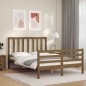 vidaXL Massivholzbett mit Kopfteil Honigbraun vidaXL Massivholzbett mit Kopfteil Honigbraun