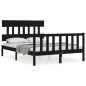 vidaXL Massivholzbett mit Kopfteil Schwarz 140x190 cm vidaXL Massivholzbett mit Kopfteil Schwarz 140x190 cm