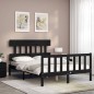 vidaXL Massivholzbett mit Kopfteil Schwarz 140x190 cm vidaXL Massivholzbett mit Kopfteil Schwarz 140x190 cm