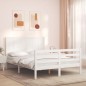 vidaXL Massivholzbett mit Kopfteil Weiß 120x200 cm vidaXL Massivholzbett mit Kopfteil Weiß 120x200 cm