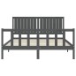 vidaXL Massivholzbett mit Kopfteil Grau 160x200 cm vidaXL Massivholzbett mit Kopfteil Grau 160x200 cm