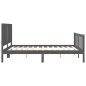 vidaXL Massivholzbett mit Kopfteil Grau 160x200 cm vidaXL Massivholzbett mit Kopfteil Grau 160x200 cm