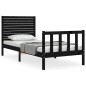 vidaXL Massivholzbett mit Kopfteil Schwarz 100x200 cm vidaXL Massivholzbett mit Kopfteil Schwarz 100x200 cm