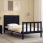 vidaXL Massivholzbett mit Kopfteil Schwarz 100x200 cm vidaXL Massivholzbett mit Kopfteil Schwarz 100x200 cm