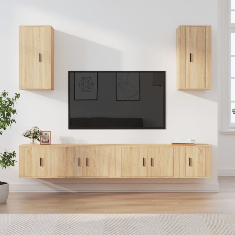 vidaXL 6-tlg. TV-Schrank-Set Sonoma-Eiche Holzwerkstoff vidaXL 6-tlg. TV-Schrank-Set Sonoma-Eiche Holzwerkstoff