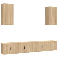 vidaXL 6-tlg. TV-Schrank-Set Sonoma-Eiche Holzwerkstoff