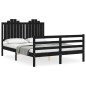 vidaXL Massivholzbett mit Kopfteil Schwarz 140x190 cm vidaXL Massivholzbett mit Kopfteil Schwarz 140x190 cm
