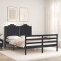 vidaXL Massivholzbett mit Kopfteil Schwarz 140x190 cm vidaXL Massivholzbett mit Kopfteil Schwarz 140x190 cm