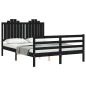 vidaXL Massivholzbett mit Kopfteil Schwarz 140x190 cm vidaXL Massivholzbett mit Kopfteil Schwarz 140x190 cm