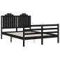 vidaXL Massivholzbett mit Kopfteil Schwarz 140x190 cm vidaXL Massivholzbett mit Kopfteil Schwarz 140x190 cm