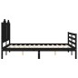 vidaXL Massivholzbett mit Kopfteil Schwarz 140x190 cm vidaXL Massivholzbett mit Kopfteil Schwarz 140x190 cm