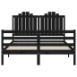vidaXL Massivholzbett mit Kopfteil Schwarz 140x190 cm vidaXL Massivholzbett mit Kopfteil Schwarz 140x190 cm