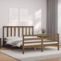 vidaXL Massivholzbett mit Kopfteil Honigbraun vidaXL Massivholzbett mit Kopfteil Honigbraun