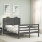 vidaXL Massivholzbett mit Kopfteil Grau 120x200 cm vidaXL Massivholzbett mit Kopfteil Grau 120x200 cm